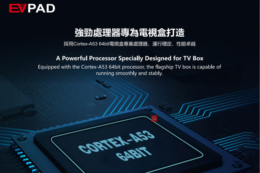 專為EVPAD易播 6S電視盒設計的強大處理器