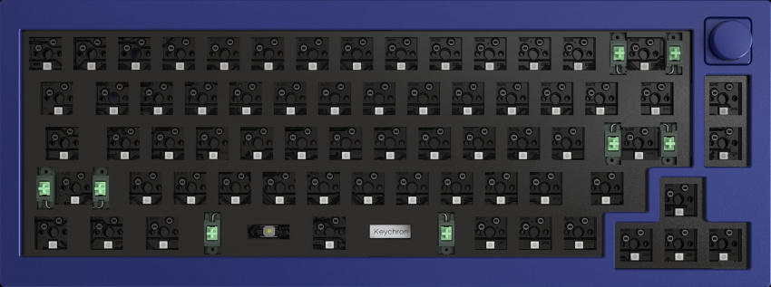 Barebone US layout of Keychron Q2 QMK VIA 65% layout custom mechanical keyboard with rotary encoder knob version