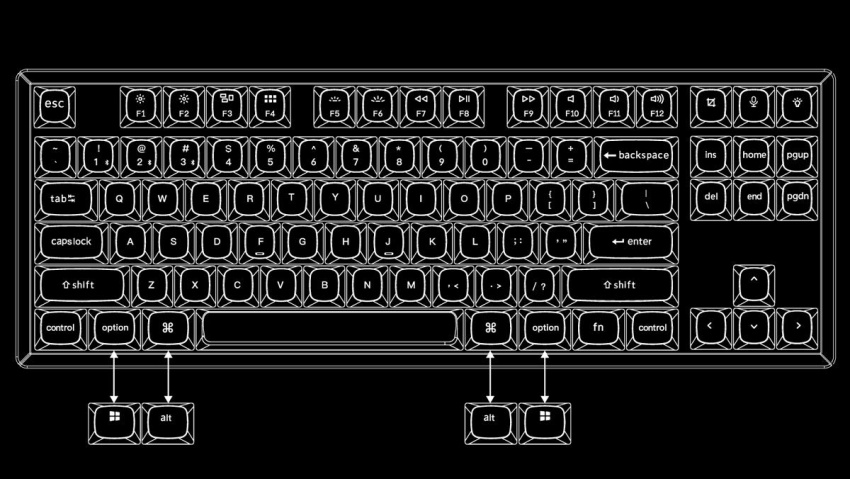 Keychron K8 Pro keyboard layout